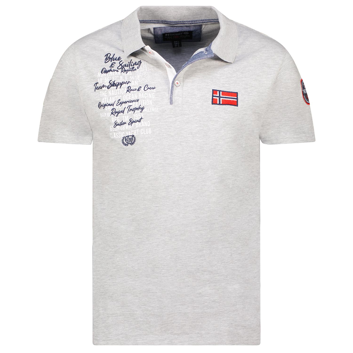 Geographical norway SY1309HGN Heren Poloshirt met Korte Mouwen S grijze kleur