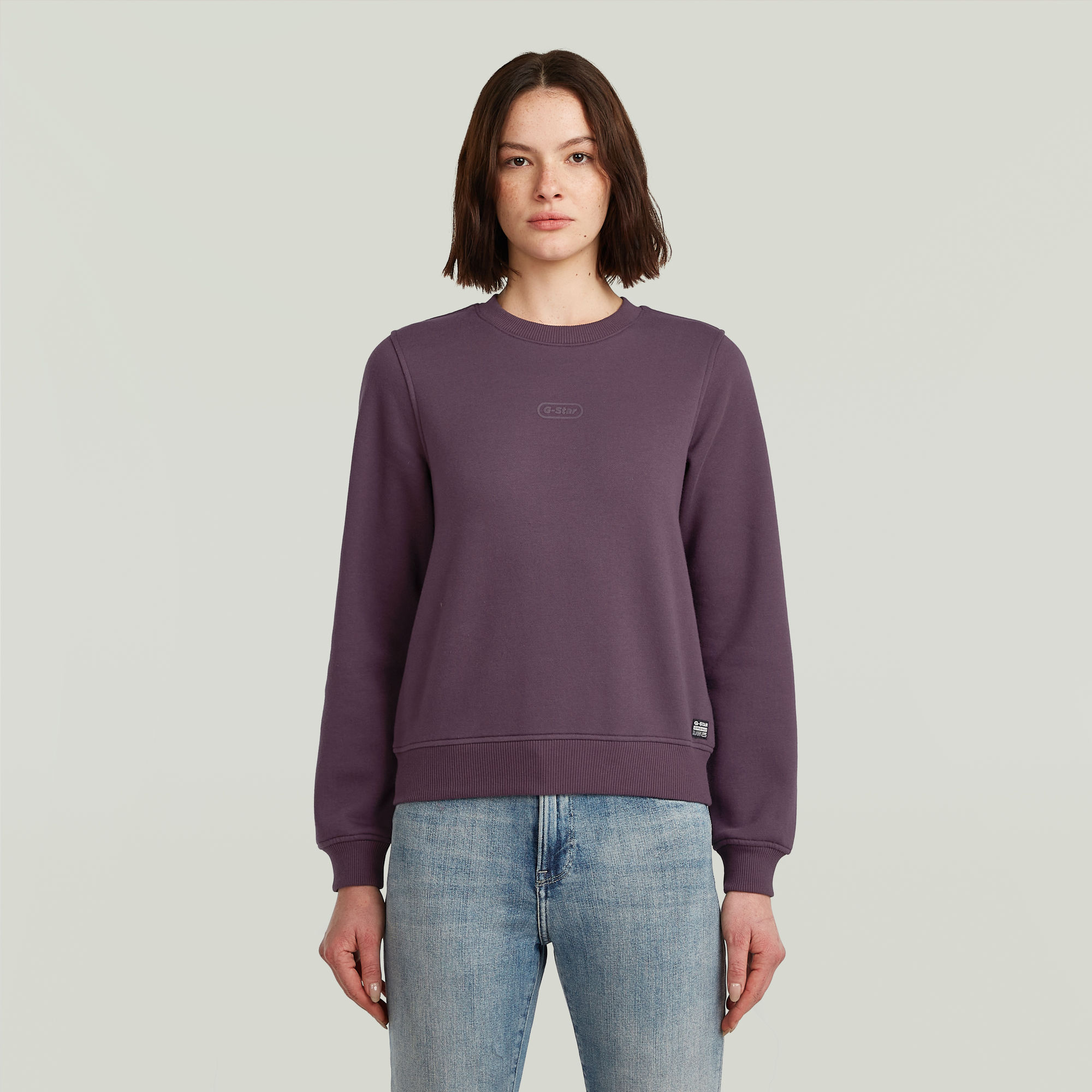 G-Star RAW Center Chest Logo Crew Sweater - Paars - Dames