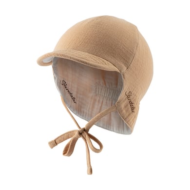 Sterntaler Omkeerbare peaked cap met nekbescherming sand