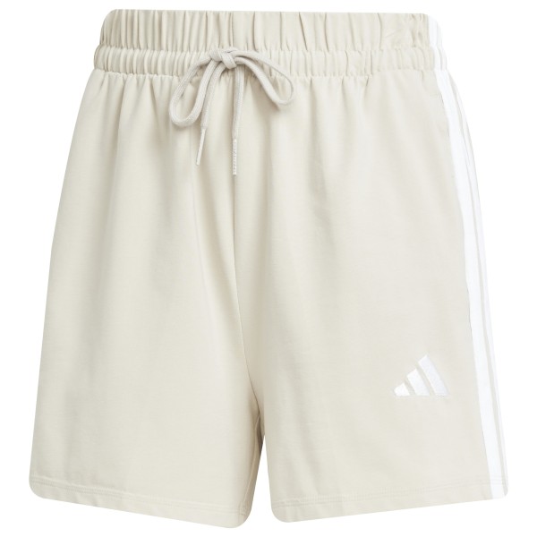 adidas - Women's 3 Stripes Single Jersey Shorts - Short, beige/wit
