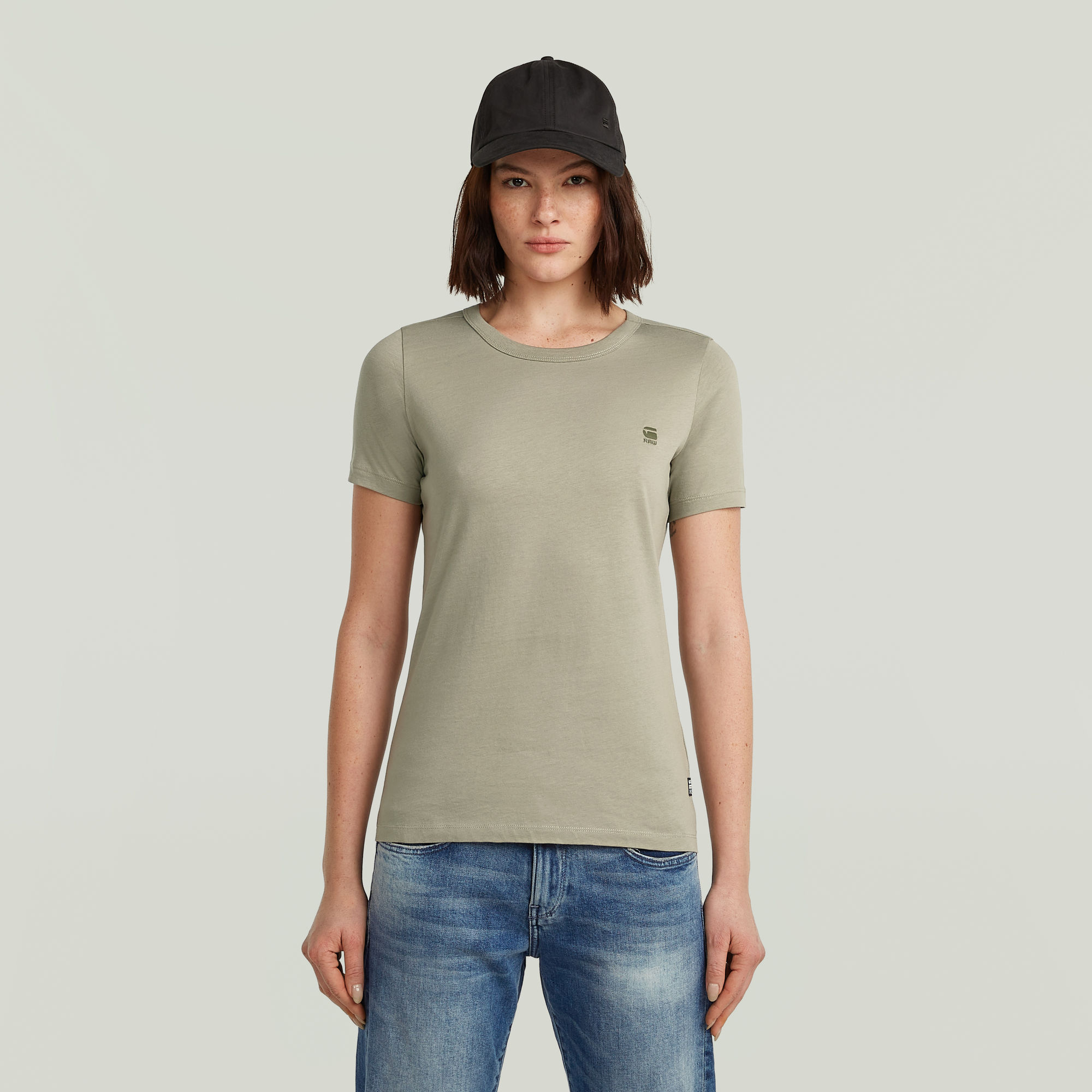G-Star RAW Statement Chest Logo Optic Slim Top - Groen - Dames