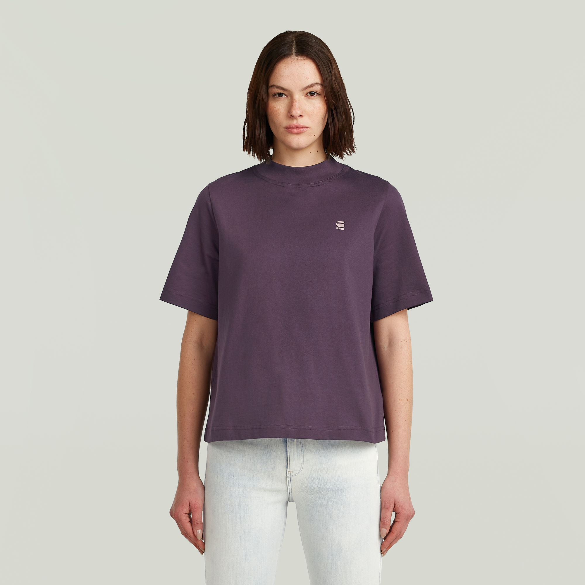 G-Star RAW Logo Mock Top - Paars - Dames