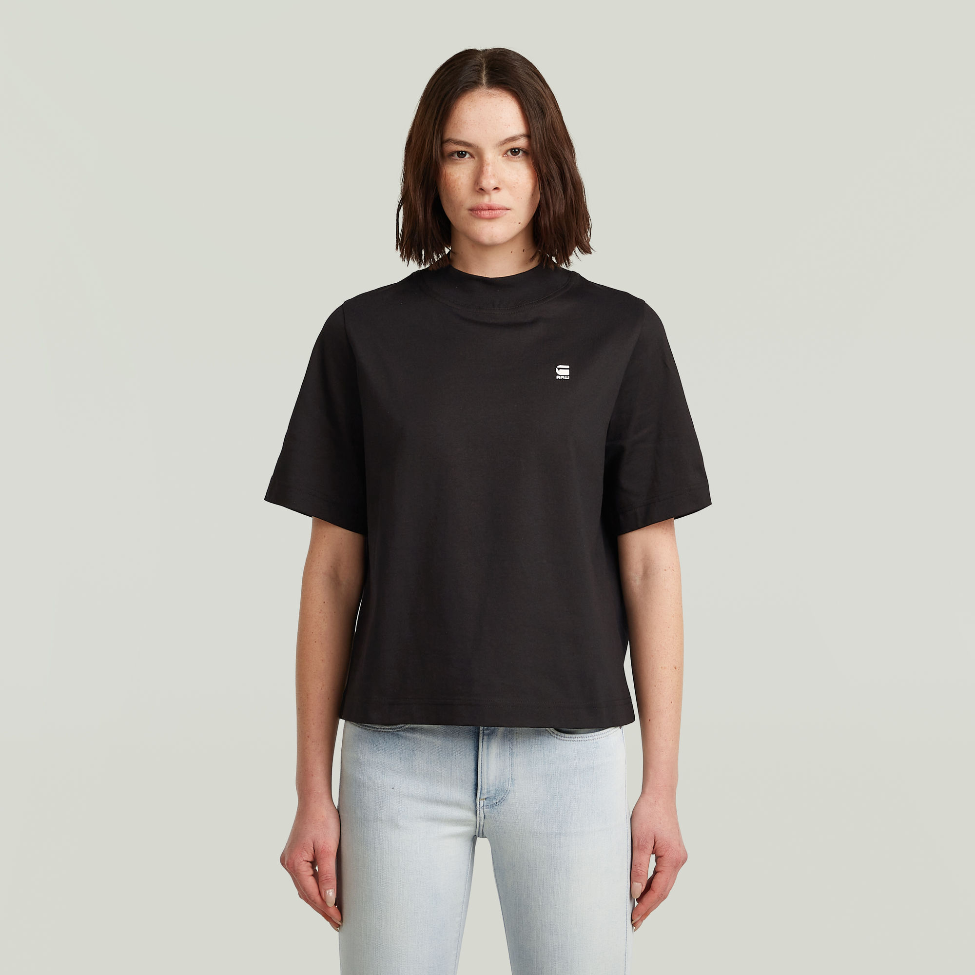 G-Star RAW Logo Mock Top - Zwart - Dames