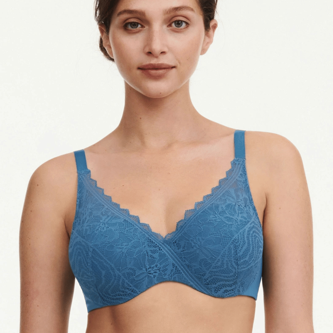 Chantelle Easyfeel Floral Touch BH met beugel, blauw