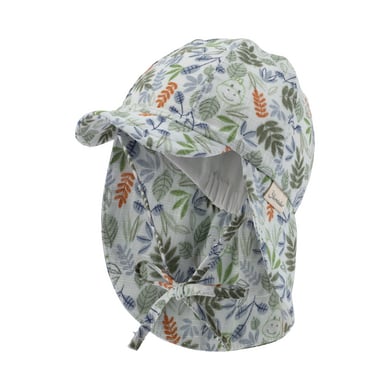 Sterntaler Peaked cap met nekbescherming Bladeren licht turkoois