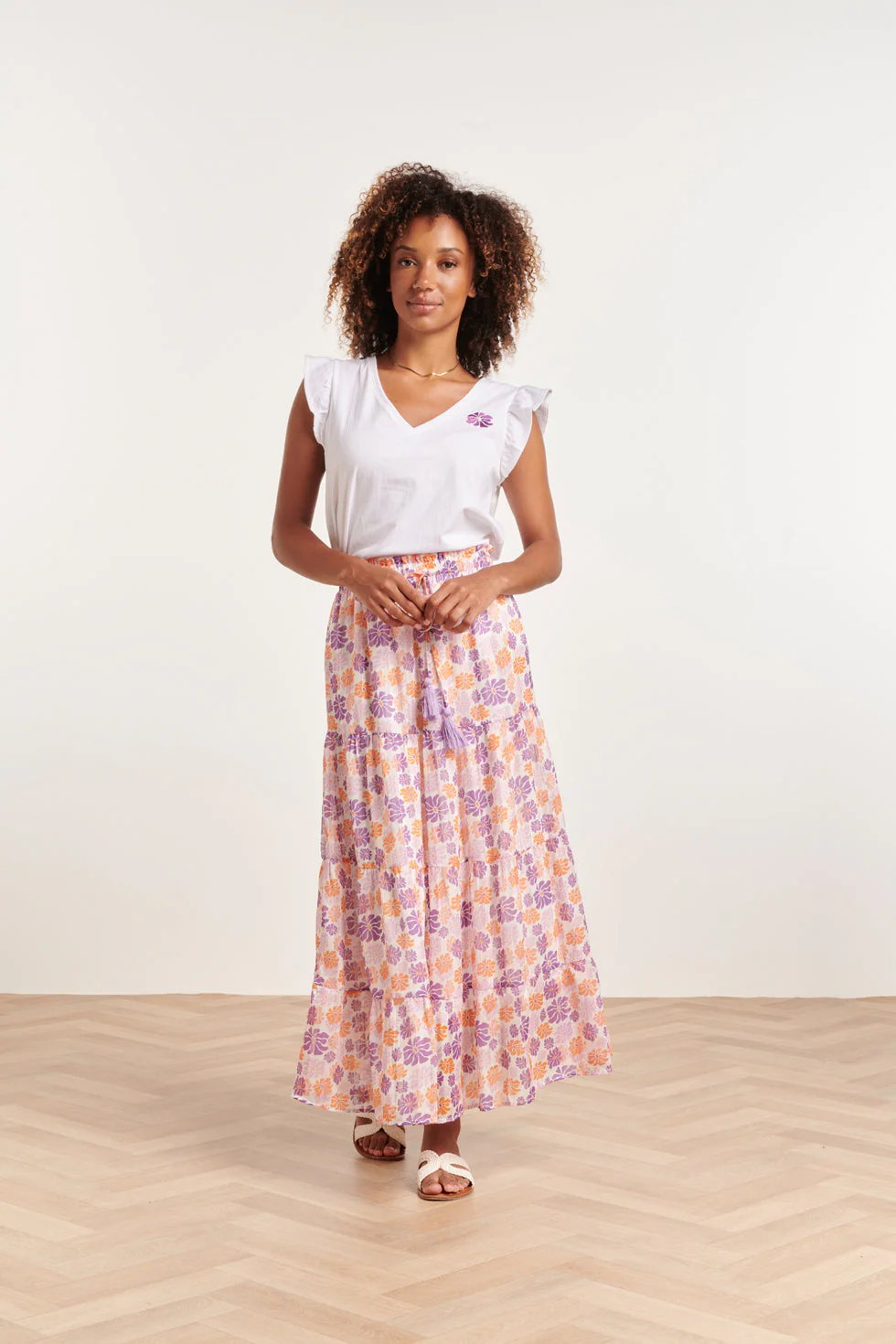 Smashed Lemon 24330 maxi rok met bloemenprint |
