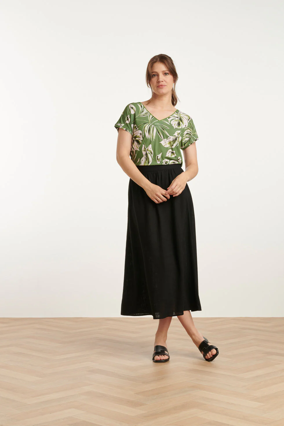 Smashed Lemon 25149 e linnen midi rok |