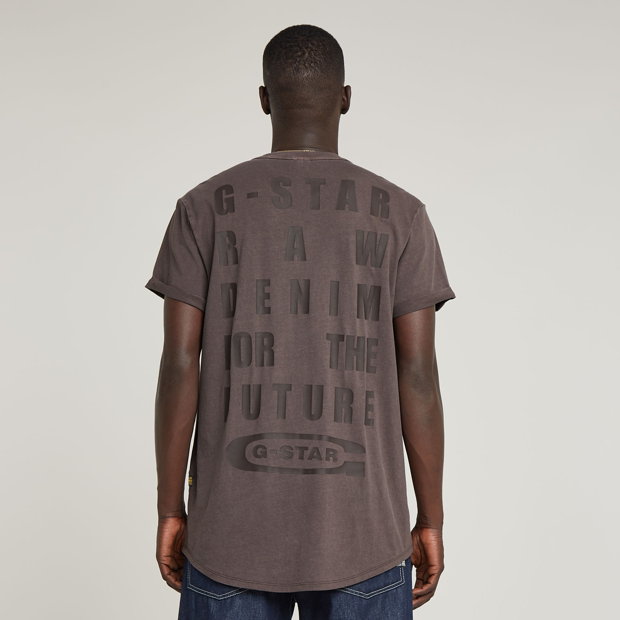 G-Star RAW Text Back Graphic Overdyed Lash T-Shirt - Bruin - Heren