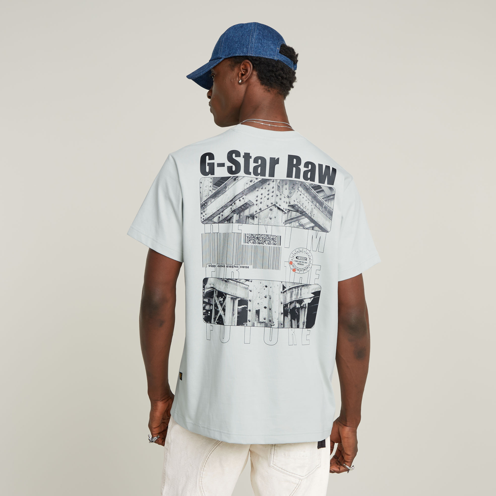 G-Star RAW Barcode Back Graphic Loose T-Shirt - Grijs - Heren