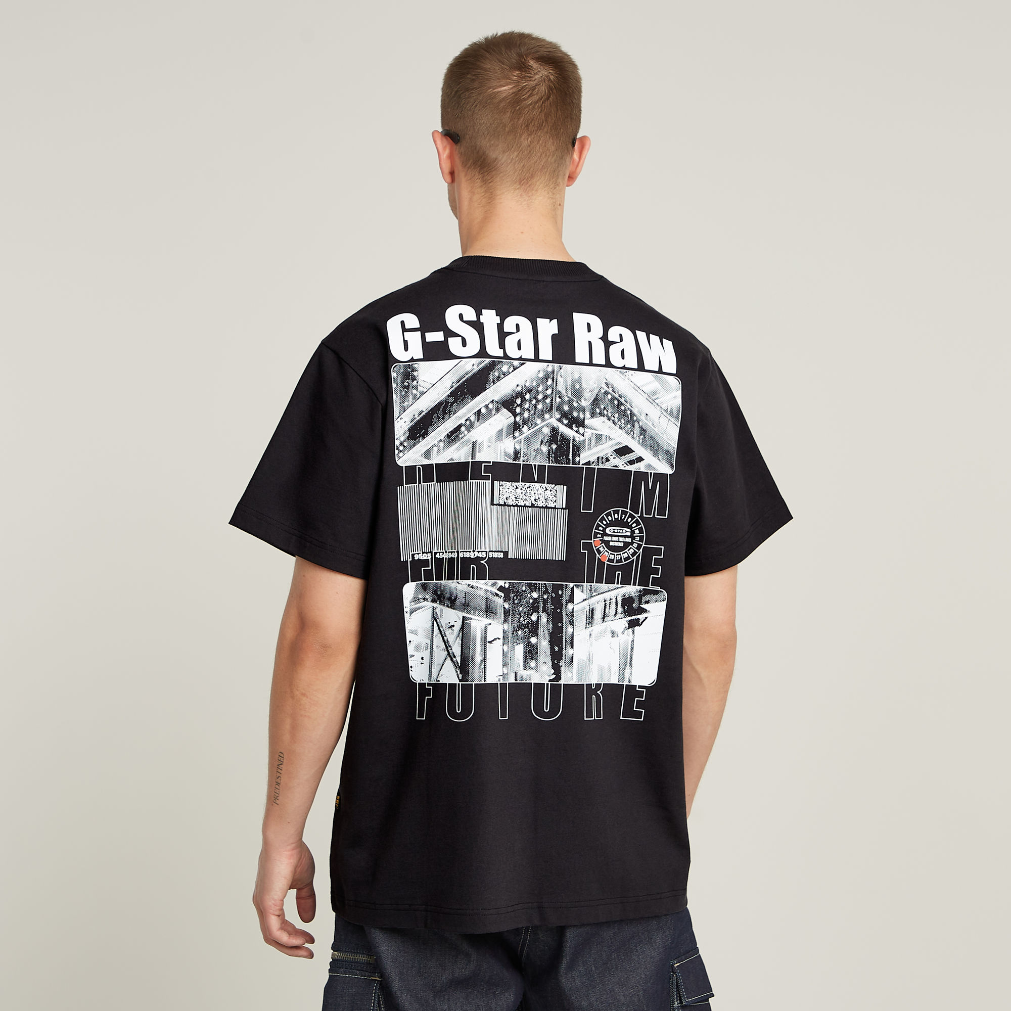 G-Star RAW Barcode Back Graphic Loose T-Shirt - Zwart - Heren