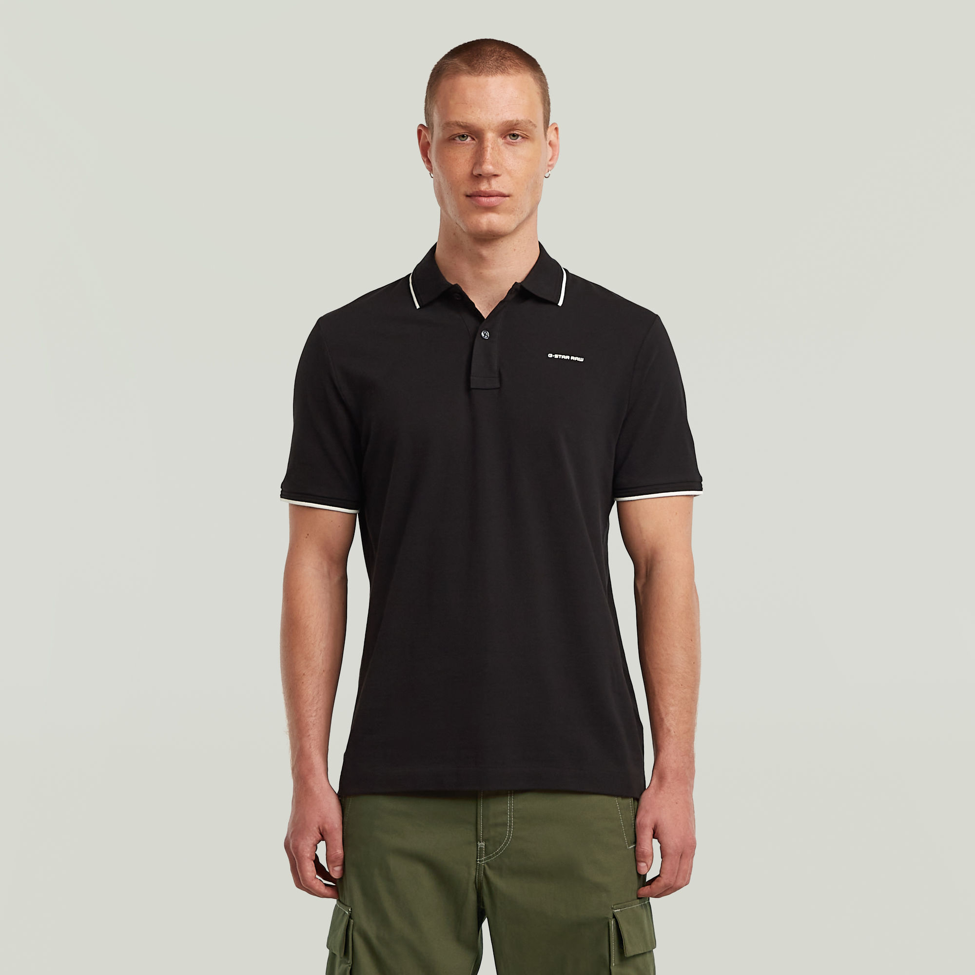 G-Star RAW Chest Logo Striped Polo - Zwart - Heren