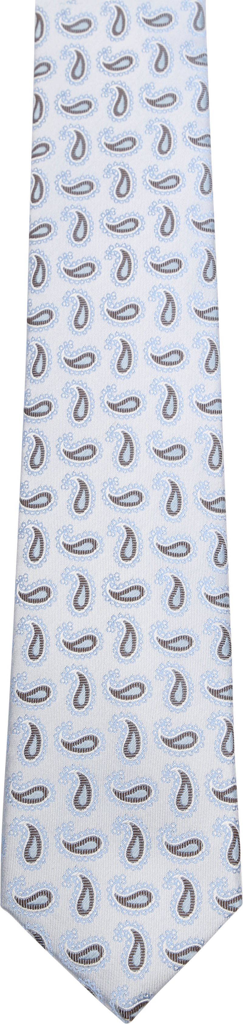 Suitable Stropdas Zijde Paisley Lichtblauw -