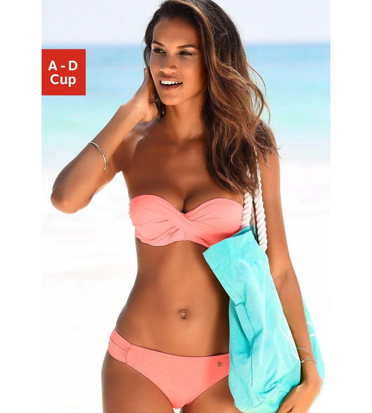 s.Oliver RED LABEL Beachwear Beugelbikini in bandeaumodel met ruches