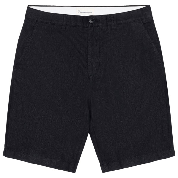KnowledgeCotton Apparel - Chuck Regular Linen Shorts - Short, zwart