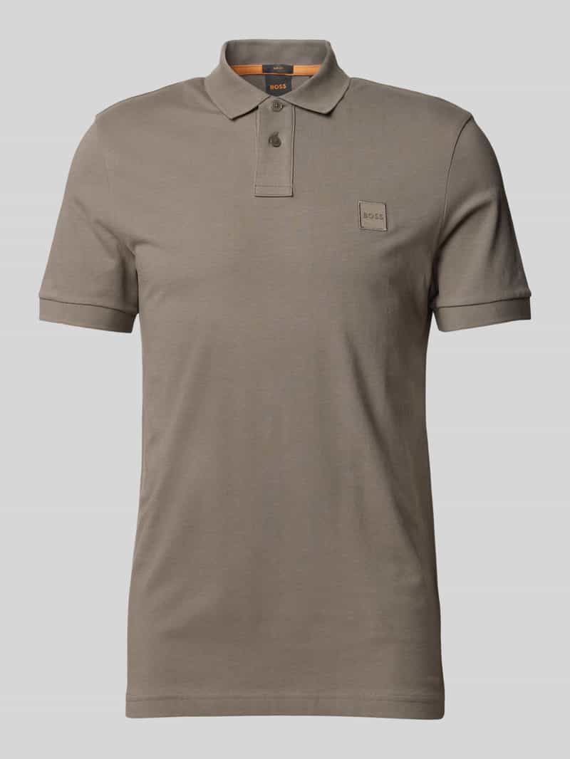 Boss Orange Slim fit poloshirt met labelbadge, model 'Passenger'