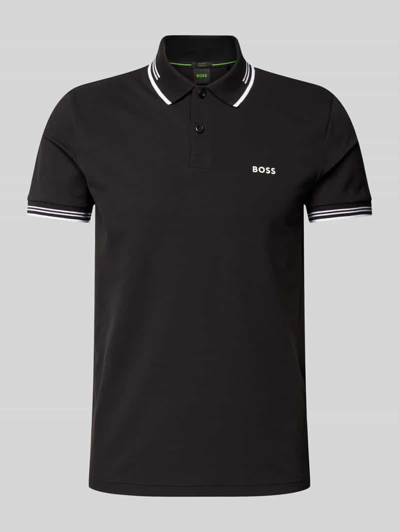 BOSS Green Slim fit poloshirt met labelprint, model 'Paul'