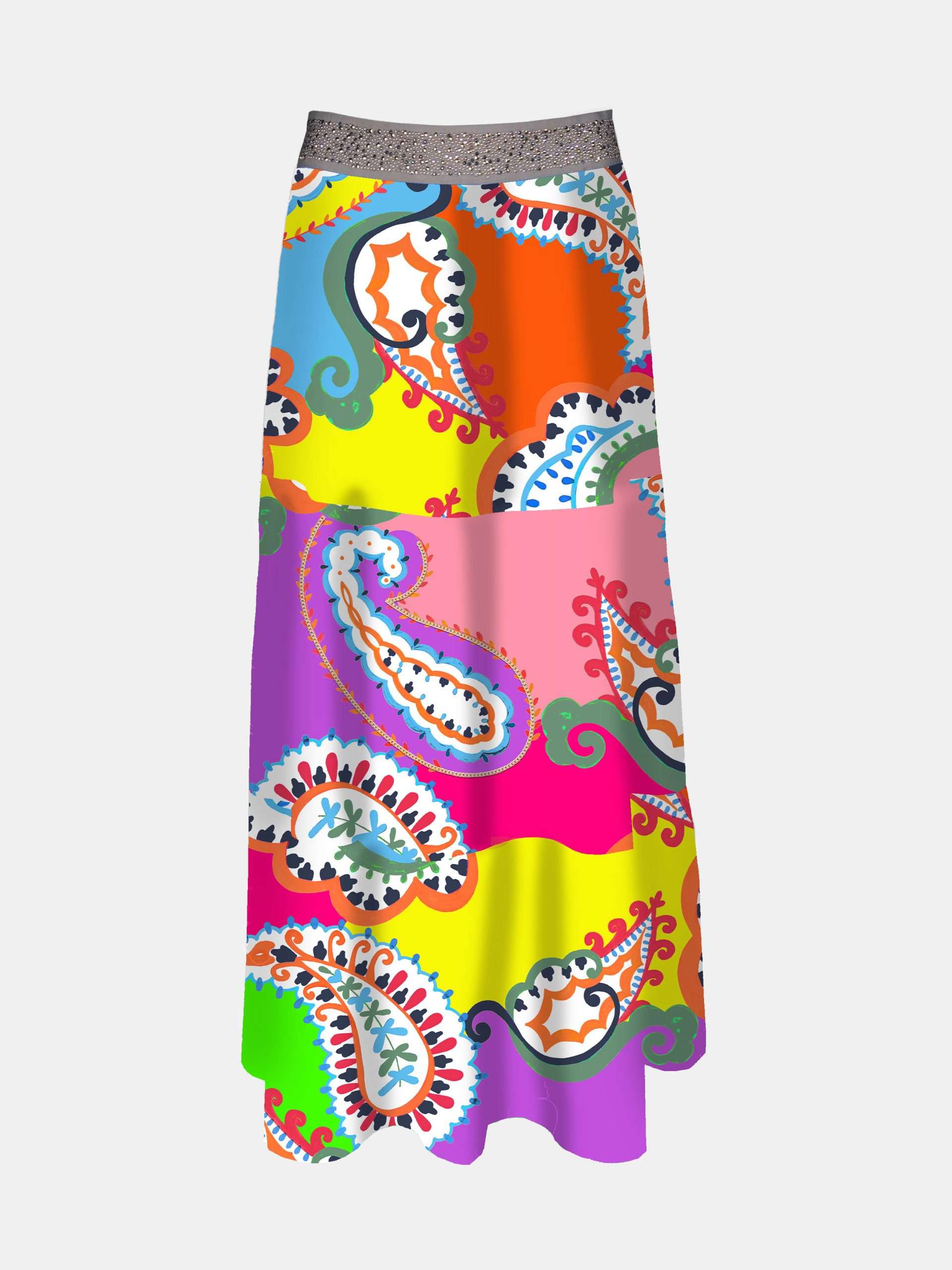Mucho Gusto  rok toulouse veelkleurig paisleyprint