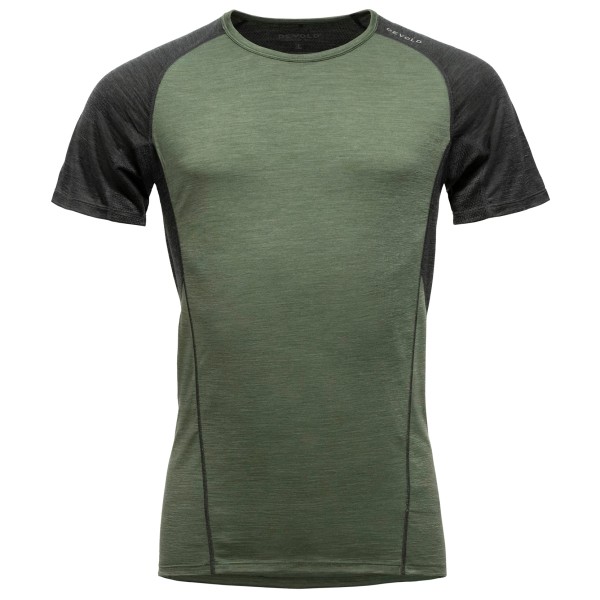 Devold - Running Merino T-Shirt - Hardloopshirt, olijfgroen