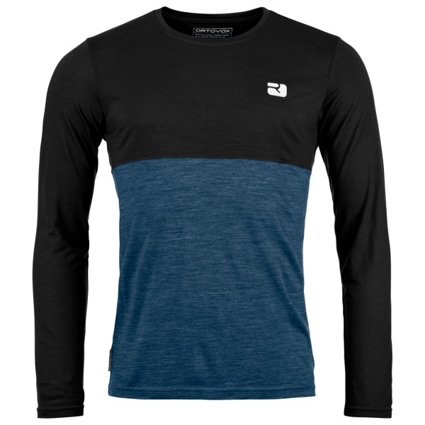 Ortovox - 150 Cool Logo L/S - Merinoshirt, zwart/blauw