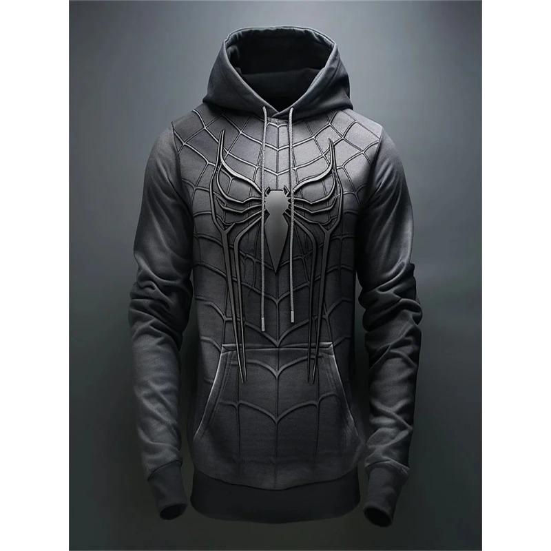 ETST0013 Lente en herfst 3D-print Temper Spider-Man-print Nieuwe herentrui Heren grote mode rits hoodie Comfortabel en los S