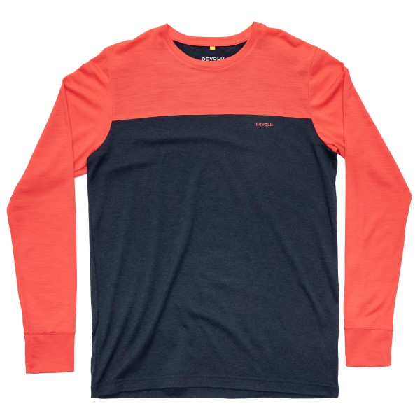 Devold - Classic Linear L/S - Merinoshirt, blauw/rood