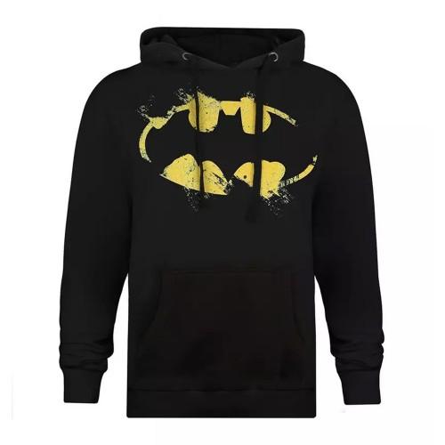 Batman Heren Geschilderd Effect Logo Hoodie XXL zwart/geel