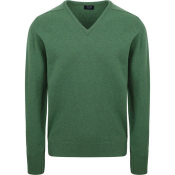 Sweater William Lockie V-Hals Lamswol Groen