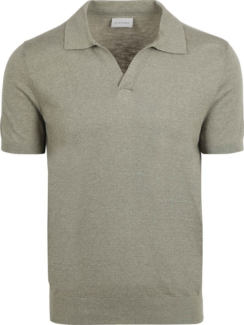 Suitable Polo Riva Linnen Groen