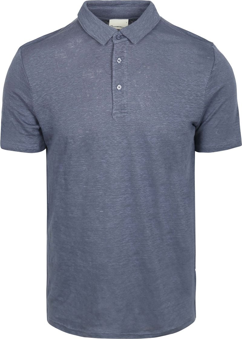 KnowledgeCotton Apparel Knowledge Polo Regular Linnen Indigo