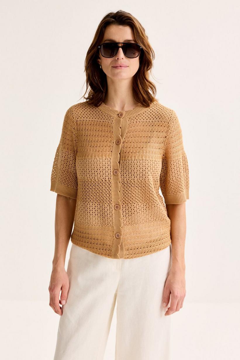 Mayerline Ajourcardigan Met Korte Mouwen