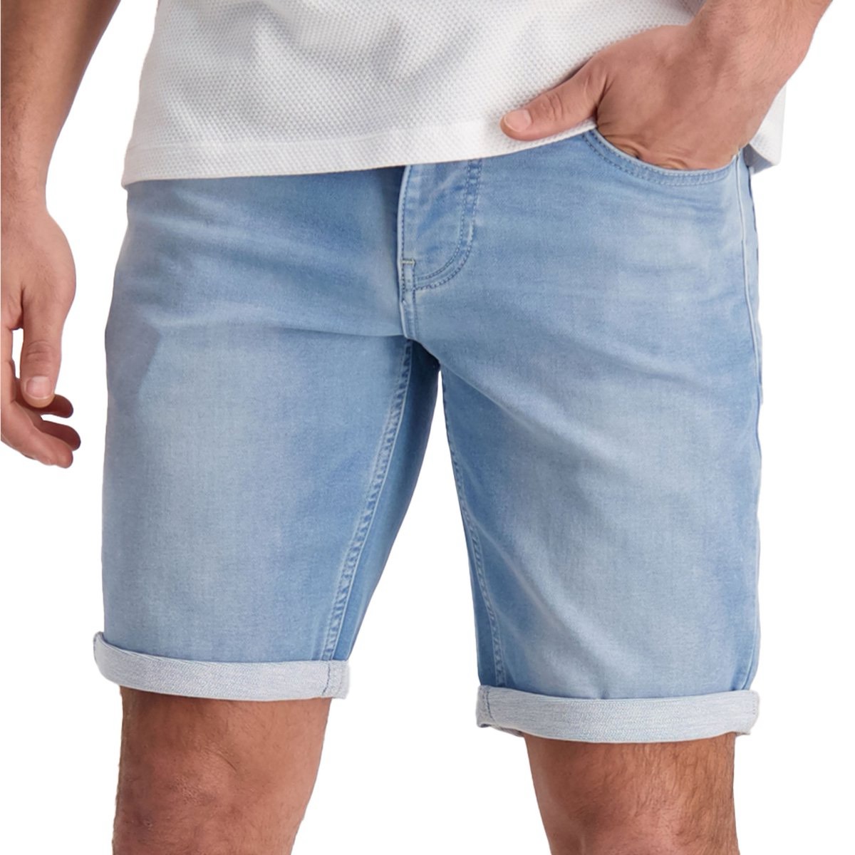 Cars California den.short bleached blue denim