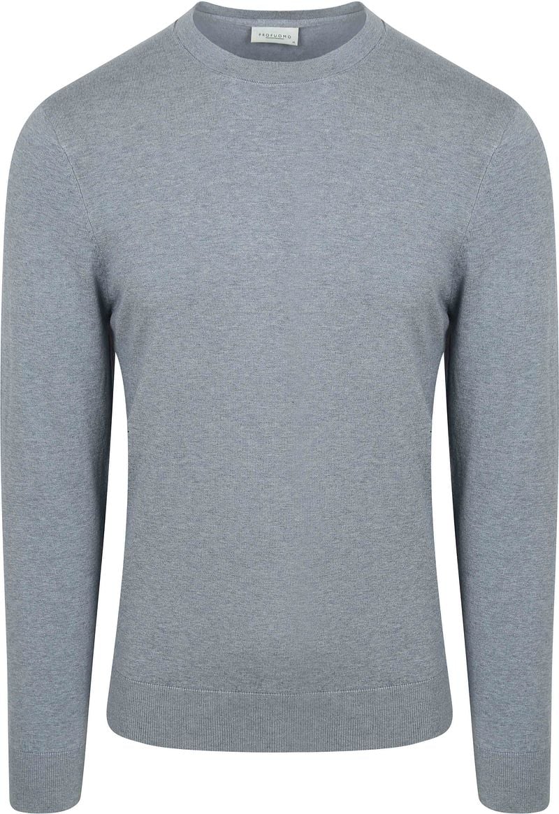 Profuomo Pullover Crewneck Basic Blauw