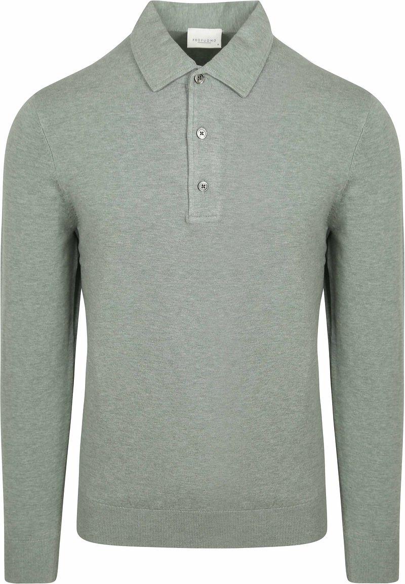 Profuomo Longsleeve Poloshirt Luxury Basic Groen