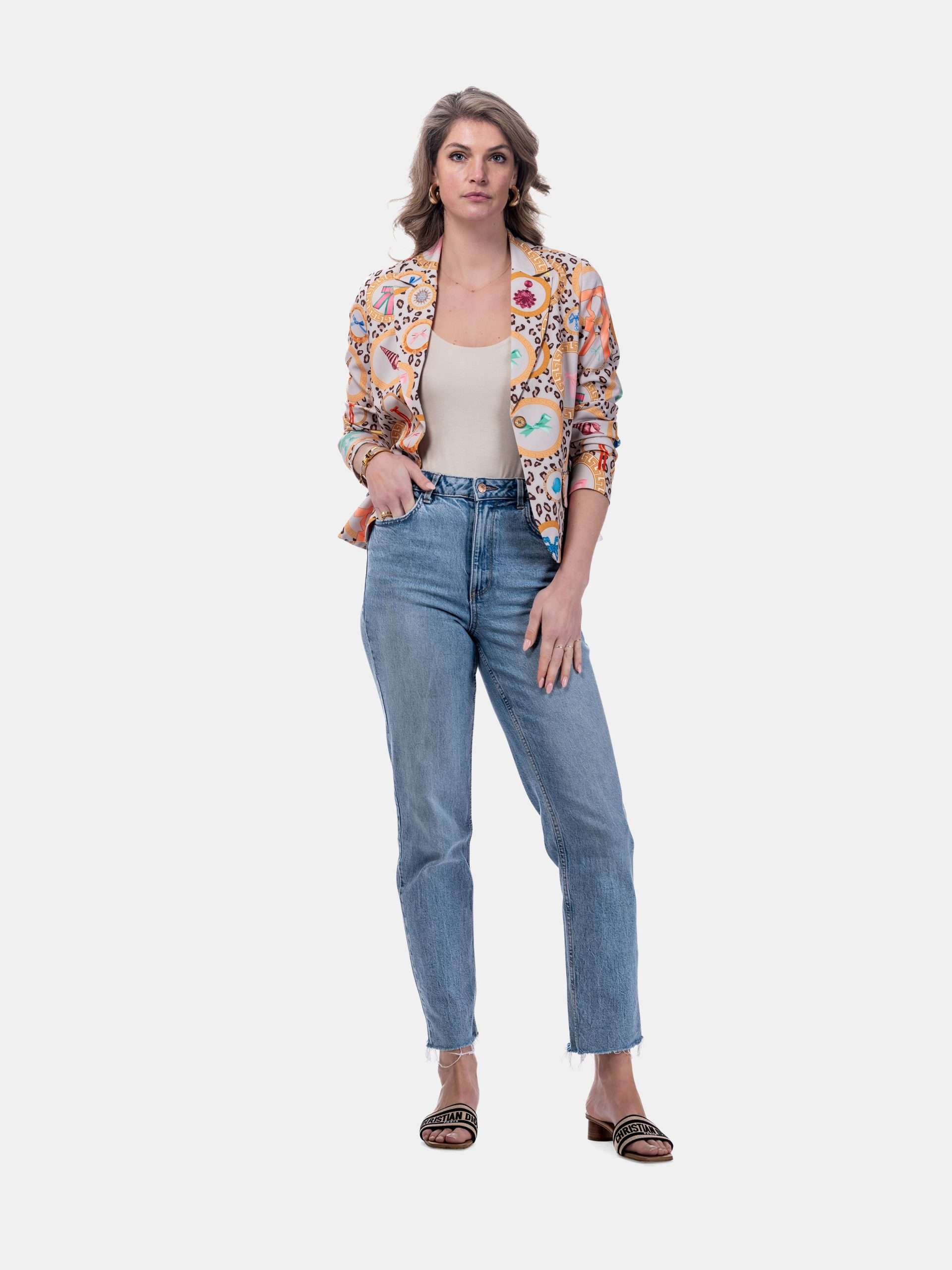 Mucho Gusto  blazer lesbos luipaard rond barokprint