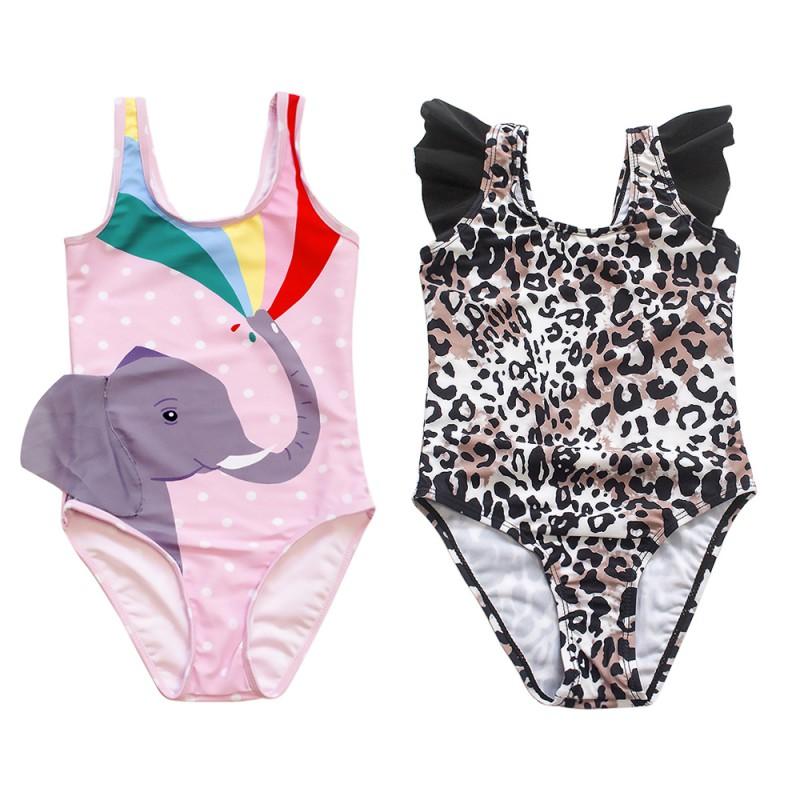 BOOSKU Maak een plons deze zomer met dit schattige badpak met luipaardprint voor meisjes (3-7 jaar) 3-4Y