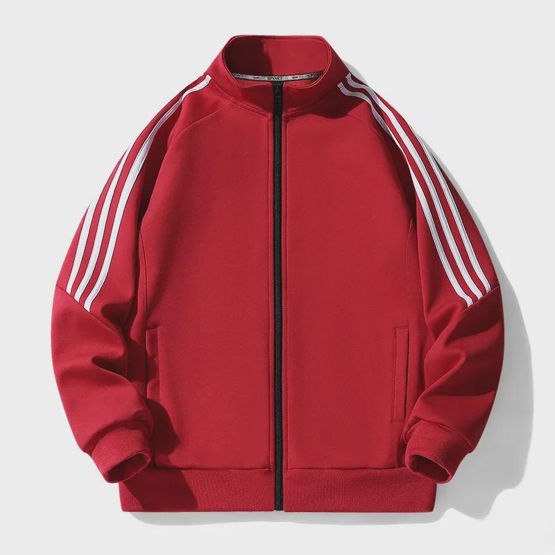 VantaGoods Heren casual sweatshirtjack met drie strepen en opstaande kraag XL zwart