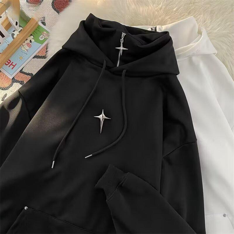 VantaGoods Heren Winter Zwarte Pile Kraag Oversize Hoodie - Fluwelen Voering West Coast Jas L