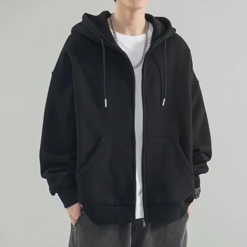 VantaGoods Herensweatjack met capuchon en rits - Casual losse pasvorm, plus fluweel, lente/herfst sportkleding. 4XL