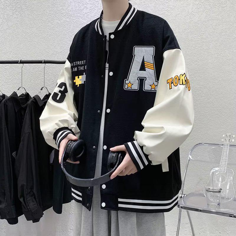 VantaGoods Trendy herfsthonkbaljack voor heren met borduursel en opstaande kraag 2XL