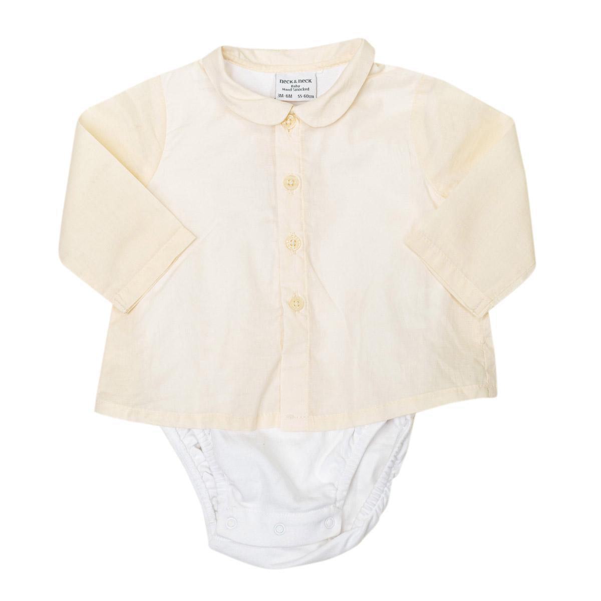 Neck & Neck Babyrompertje met shirt met lange mouwen 17I07504 0/3 MESES beige