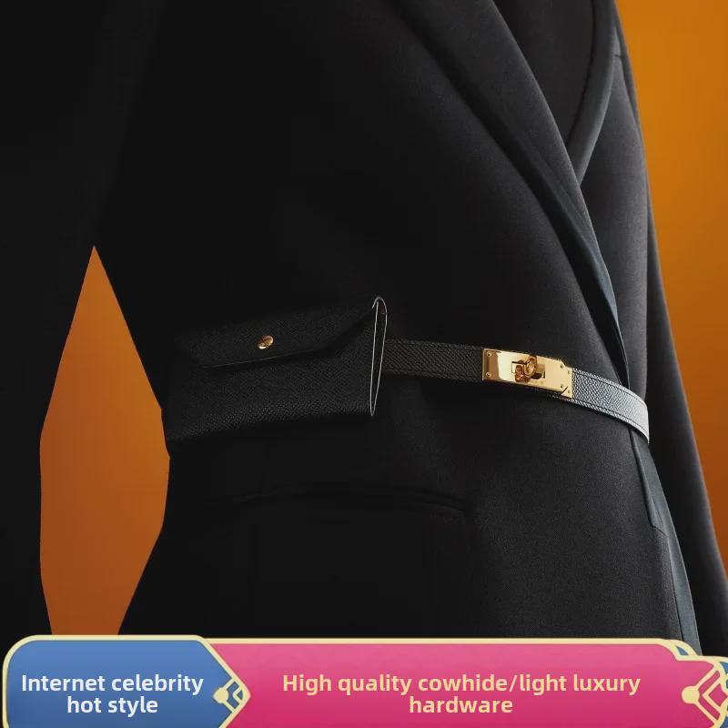VantaGoods Dames High-End Rundleer Riem en Heuptas: Decoratief accessoire voor jassen, jurken en broeken. 105 cm