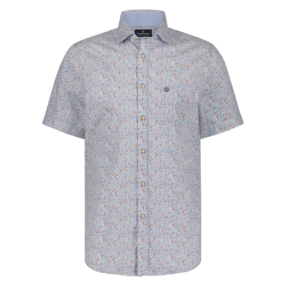 Fellows United Overhemd Korte Mouw Mini Print Balls 