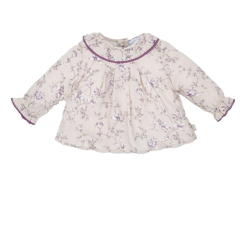 Tutto Piccolo Blouse met lange mouwen en ronde hals 3745W17 voor meisjes 18 MESES veelkleurig