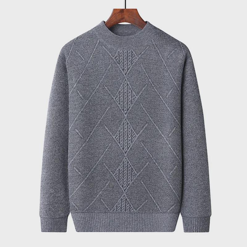 VantaGoods Heren 2023 Koreaanse dikke gebreide jacquardtrui - All-in-One fleece voor herfst/winter L donkergrijze kleur