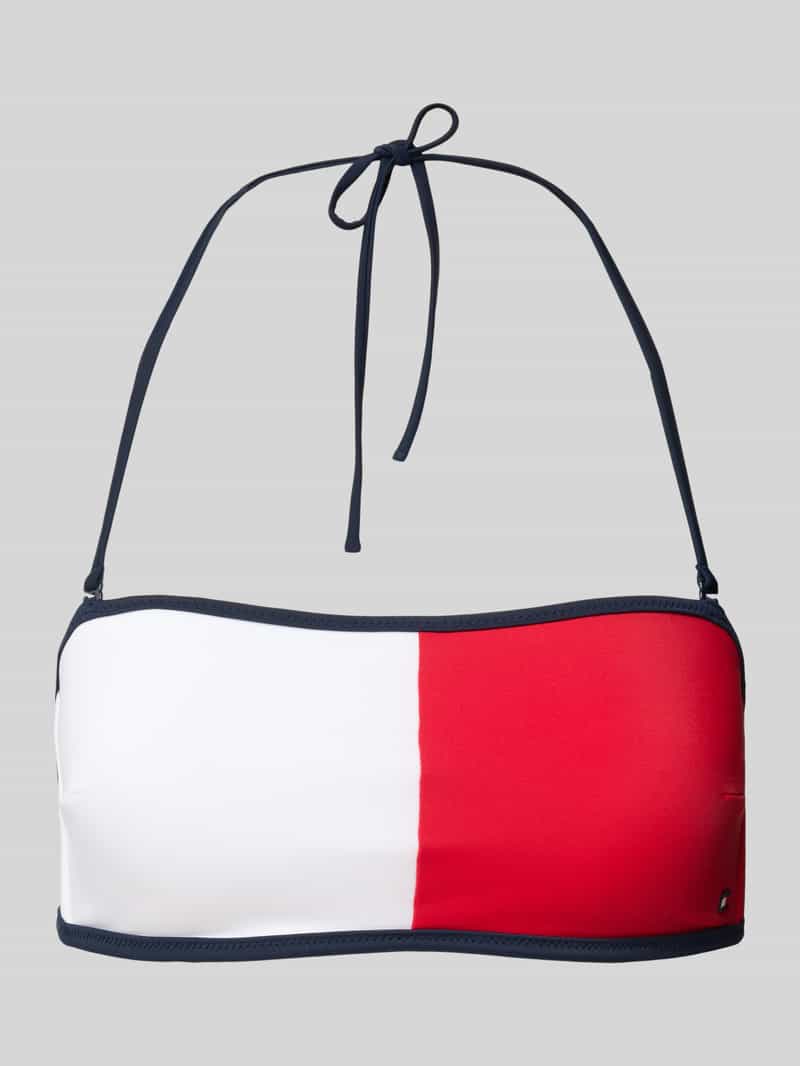 Tommy Hilfiger Swimwear Bandeau-bikinitop Bandeau in color-block-look, met logo-opdruk