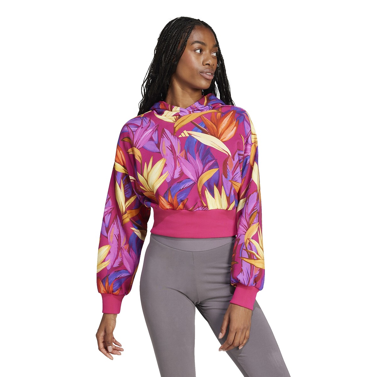 ADIDAS SPORTSWEAR Korte, bedrukte hoodie FARM RIO
