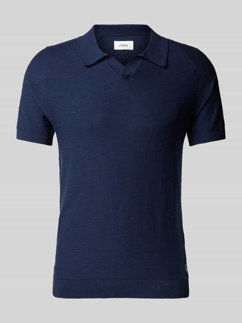 S.Oliver RED LABEL Regular fit poloshirt met structuur van vlamgaren