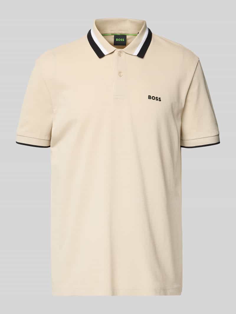 BOSS Green Regular fit poloshirt met labelprint, model 'Paddy'