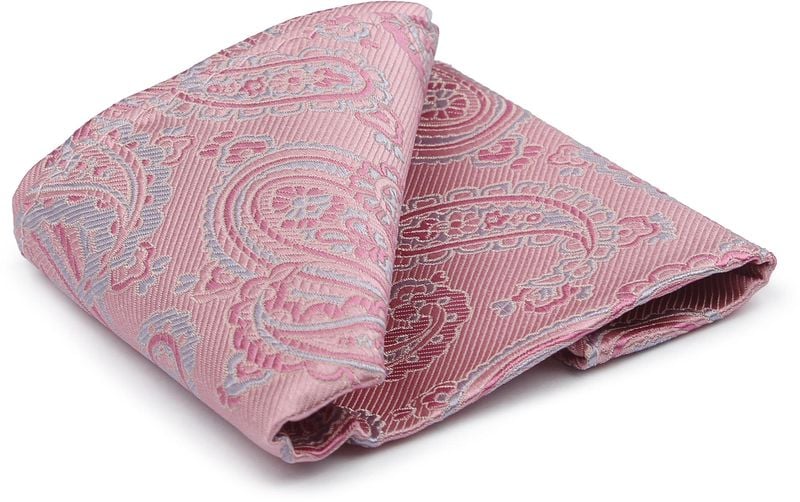 Suitable Zijde Pochet Paisley Roze -