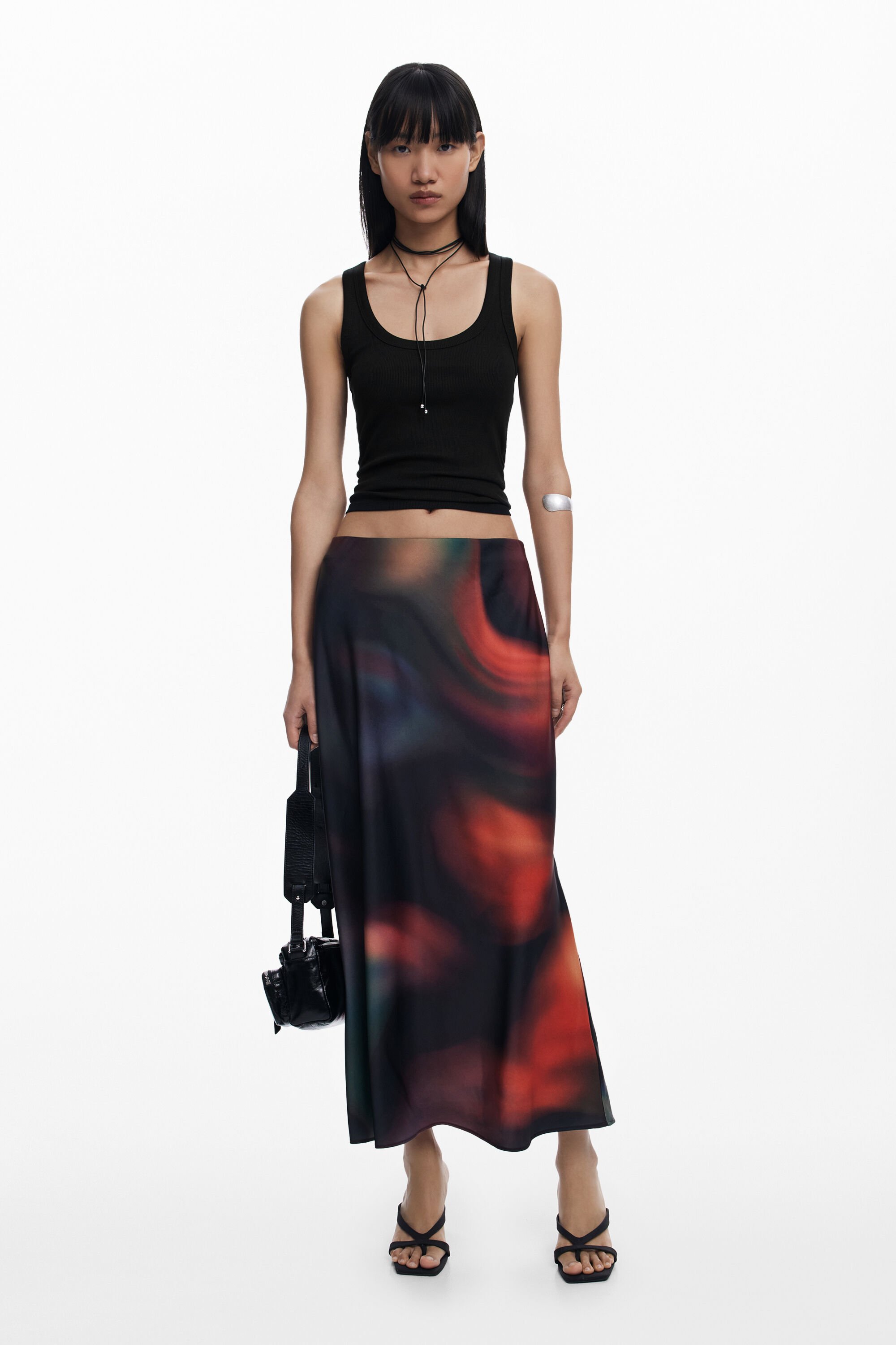desigual Lange rok met vlekken - RED